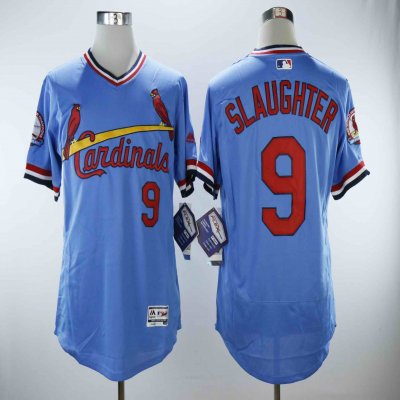 Men's St.Louis Cardinals #9 Enos Slaughter Light Blue Cooperstown Collection Flexbase Stitched MLB Jersey