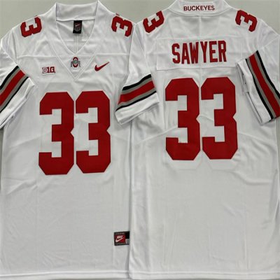 Men's Ohio State Buckeyes #33 Jack Sawyer White Limited Stitched Jersey