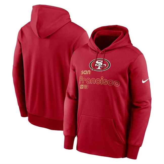 Men's San Francisco 49ers Red Performance Pullover Hoodie