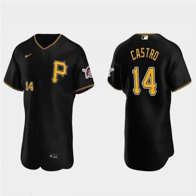 Men's Pittsburgh Pirates #14 Rodolfo Castro Black Flex Base Stitched Baseball Jersey