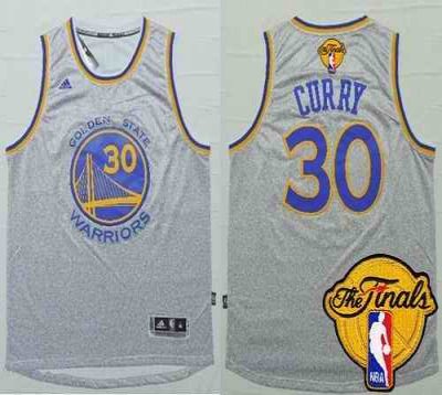 Warriors #30 Stephen Curry Grey Fashion The Finals Patch Stitched NBA Jersey