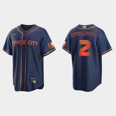 Men's Houston Astros #2 Alex Bregman 2022 Navy City Connect Cool Base Stitched Jersey