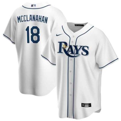 Men's Tampa Bay Rays #18 Shane McClanahan White Cool Base Stitched Baseball Jersey