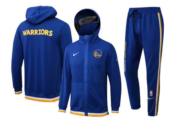 Men's Golden State Warriors 75th Anniversary Royal Performance Showtime Full-Zip Hoodie Jacket And Pants   Suit