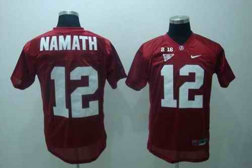 Crimson Tide #12 Joe Namath Red 2016 College Football Playoff National Championship Patch Stitched NCAA Jersey