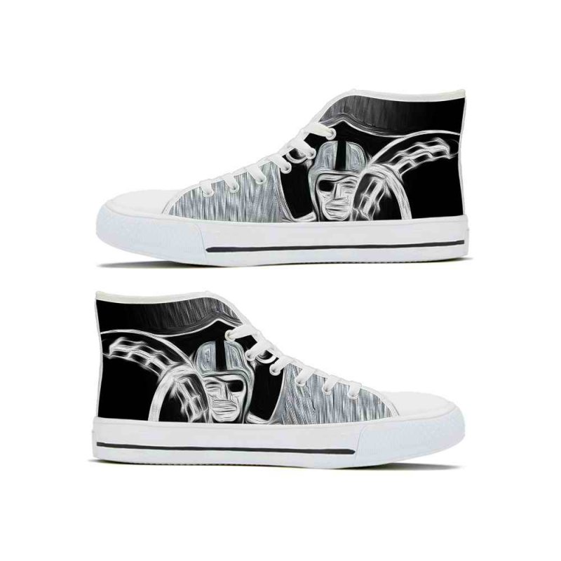 Women's Las Vegas Raiders High Top Canvas Sneakers 008