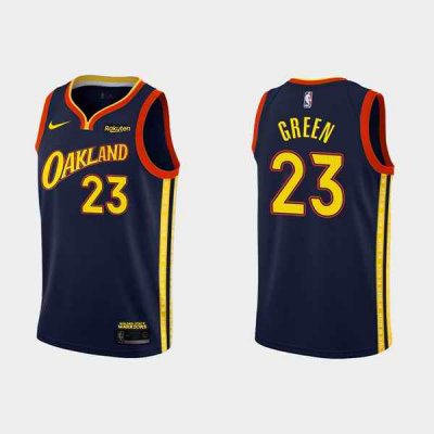 Men's Golden State Warriors #23 Draymond Green 2020-21 Navy City Edition Stitched NBA Jersey