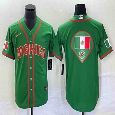 Men's Mexico Baseball 2023 Green World Baseball Classic Team Big Logo Stitched Jersey