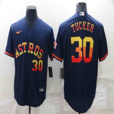 Men's Houston Astros #30 Kyle Tucker 2022 Navy Cool Base Stitched Jersey