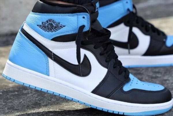 Men's Running Weapon Air Jordan 1 High Black/Blue Shoes 0381