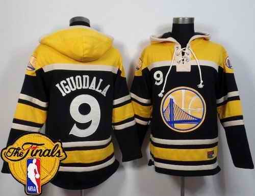 Warriors #9 Andre Iguodala Navy Blue The Finals Patch Sawyer Hooded Sweatshirt NBA Hoodie