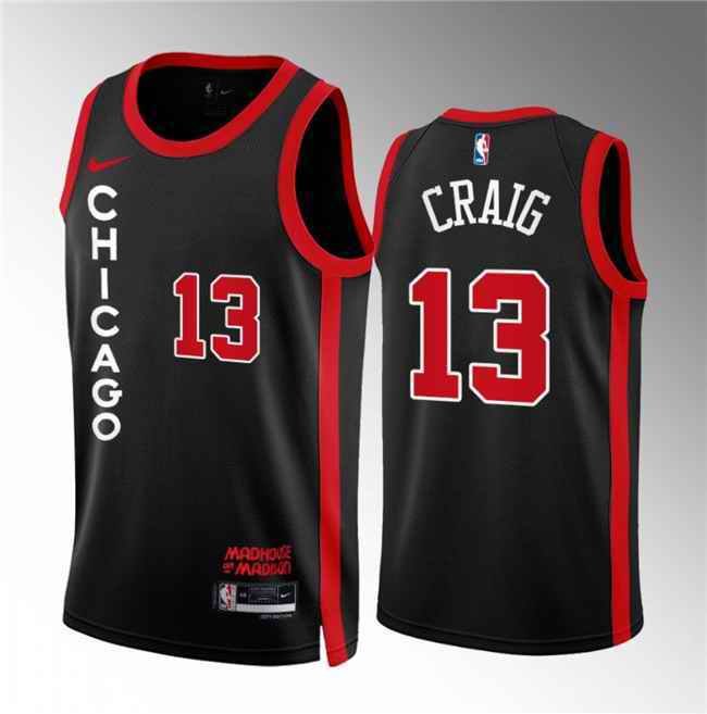 Men's Chicago Bulls #13 Torrey Craig Black 2023/24 City Edition Stitched Basketball Jersey