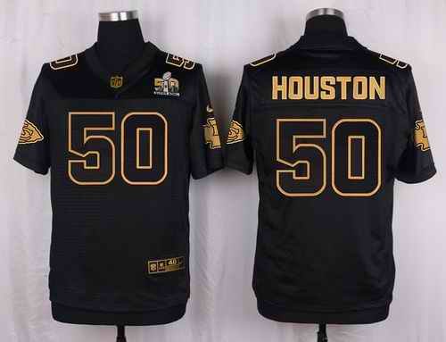 Nike Chiefs #50 Justin Houston Black Men's Stitched NFL Elite Pro Line Gold Collection Jersey