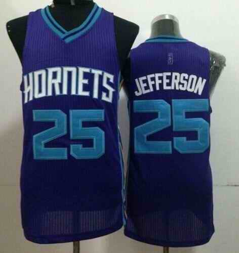 Revolution 30 Hornets #25 Al Jefferson Purple Stitched NBA Jersey