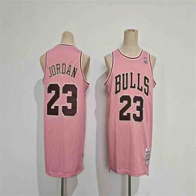 Men's Chicago Bulls #23 Michael Jordan Pink Stitched Basketball Jersey