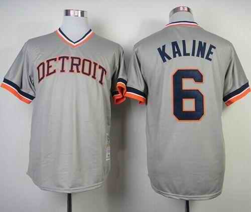 Mitchell And Ness 1984 Tigers #6 Al Kaline Grey Throwback Stitched MLB Jersey