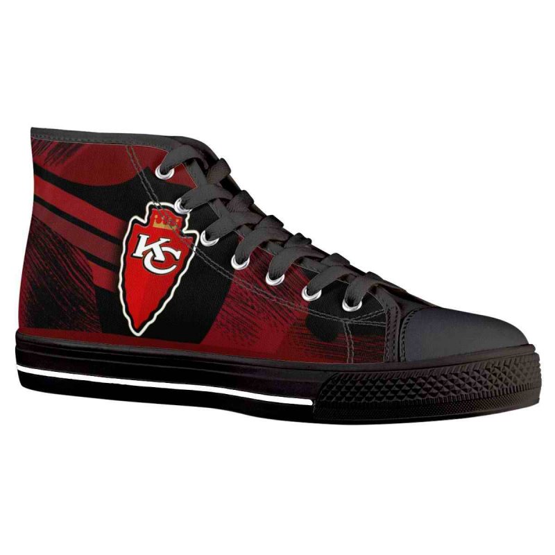 Men's Kansas City Chiefs High Top Canvas Sneakers 004