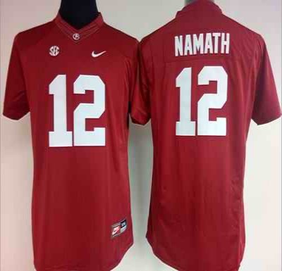 Crimson Tide #12 Joe Namath Red Women's Stitched NCAA Jersey