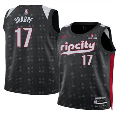 Men's Portland Trail Blazers #17 Shaedon Sharpe Black 2024/25 City Edition Edition Stitched Basketball Jersey