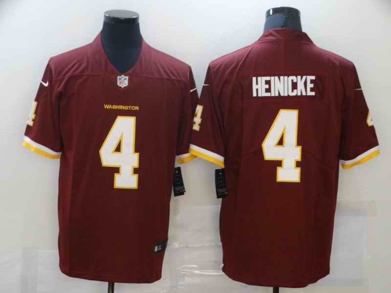 Men's Washington Football Team #4 Taylor Heinicke Red Vapor Untouchable Limited Stitched Jersey