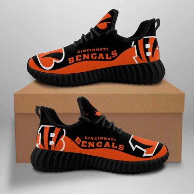 Women's Cincinnati Bengals Mesh Knit Sneakers/Shoes 002