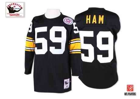 Mitchell And Ness Steelers #59 Jack Ham Black Stitched Jersey