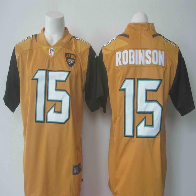 Men's Nike Jaguars #15 Allen Robinson Gold Limited Rush Stitched NFL Jersey