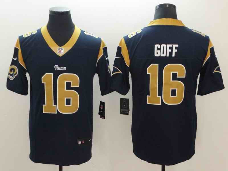 Men's Los Angeles Rams #16 Jared Goff Navy Vapor Untouchable Limited NFL Stitched Jersey