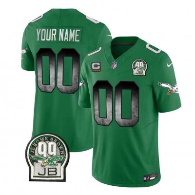 Men's Philadelphia Eagles Active Player Custom Green 2023 F.U.S.E. Throwback Vapor Untouchable Limited Stitched Football Jersey