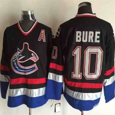 Canucks #10 Pavel Bure Black/Blue CCM Throwback Stitched NHL Jersey