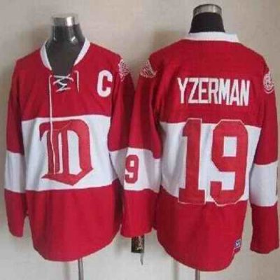 Red Wings #19 Steve Yzerman Red Winter Classic CCM Throwback Stitched NHL Jersey