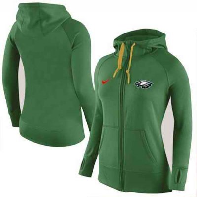 Women's Nike Philadelphia Eagles Full-Zip Performance Hoodie Green