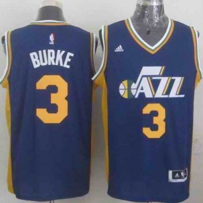 Revolution 30 Jazz #3 Trey Burke Navy Blue Stitched NBA Jersey