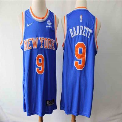 Men's New York Knicks #9 RJ Barrett Blue Stitched NBA Jersey