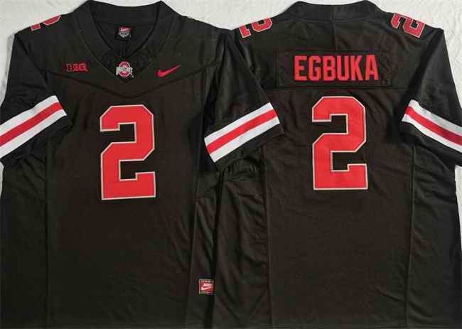 Men's Ohio State Buckeyes #2 Emeka Egbuka Black F.U.S.E. Limited Stitched Jersey