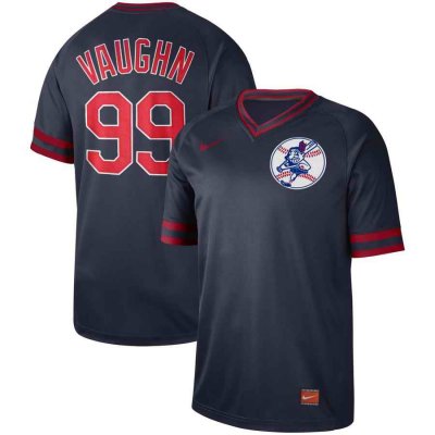 Men's Cleveland Indians #99 Rick Vaughn Navy Cooperstown Collection Legend  Stitched MLB Jersey