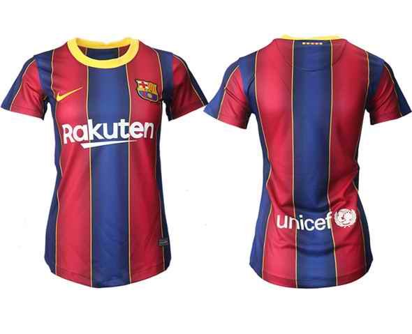 Women's Barcelona Blank Home Soccer Club Jersey