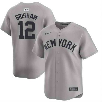 Men's New York Yankees #12 Trent Grisham Gray 2024 Away Limited Cool Base Stitched Baseball Jersey