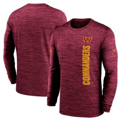 Men's Washington Commanders Burgundy 2024 Sideline Team Velocity Performance Long Sleeve T-Shirt