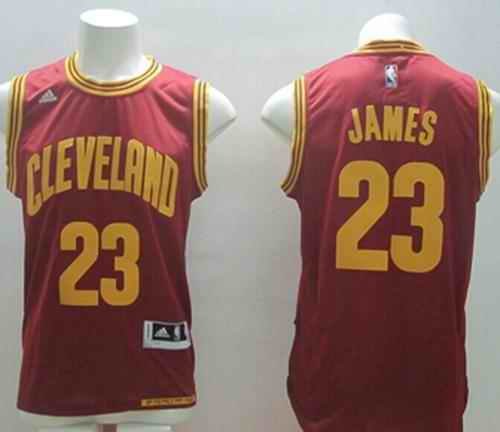 Revolution 30 Cavaliers #23 LeBron James Red Road Stitched NBA Jersey