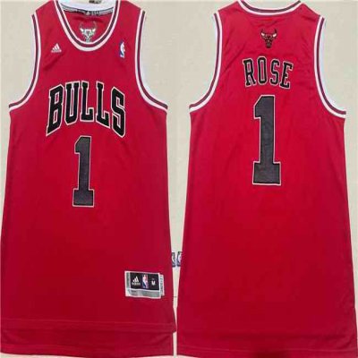 Men's Chicago Bulls #1 Derrick Rose Red Stitched Basketball Jersey