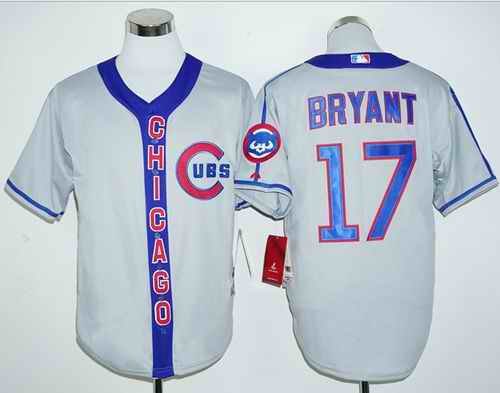 Cubs #17 Kris Bryant Grey Cooperstown Stitched MLB Jersey