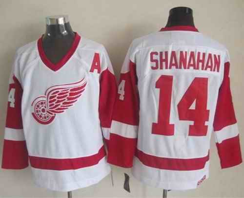 Red Wings #14 Brendan Shanahan White CCM Throwback Stitched NHL Jersey