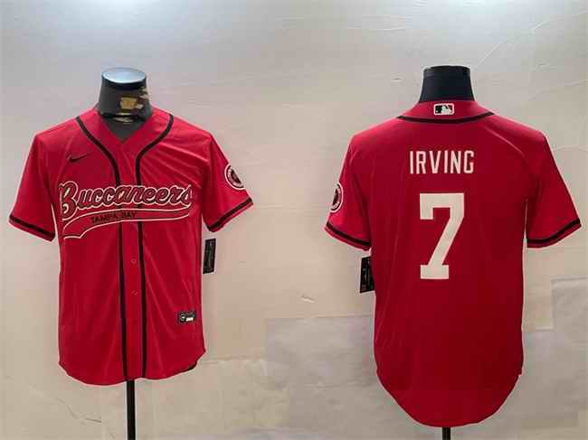 Men's Tampa Bay Buccaneers #7 Bucky Irving Red Cool Base Stitched Baseball Jersey