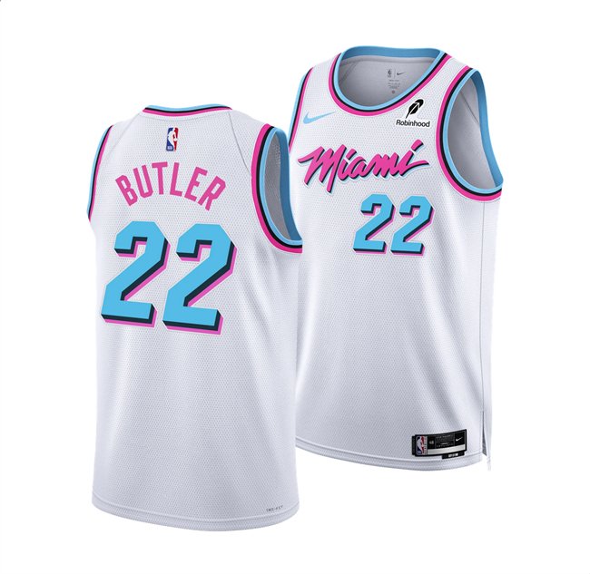 Men's Miami Heat #22 Jimmy Butler White 2024/25 City Edition Stitched Basketball Jersey