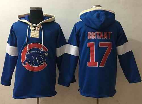 Cubs #17 Kris Bryant Blue Pullover MLB Hoodie