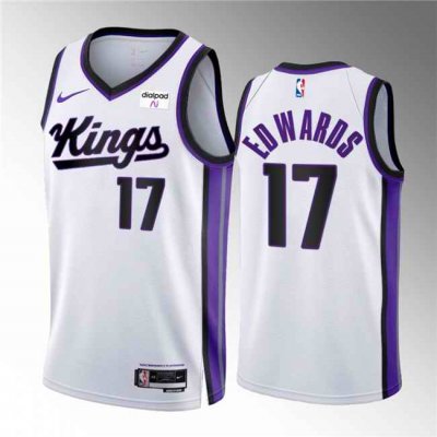 Men's Sacramento Kings #17 Kessler Edwards White 2023/24 Association Edition Stitched Basketball Jersey