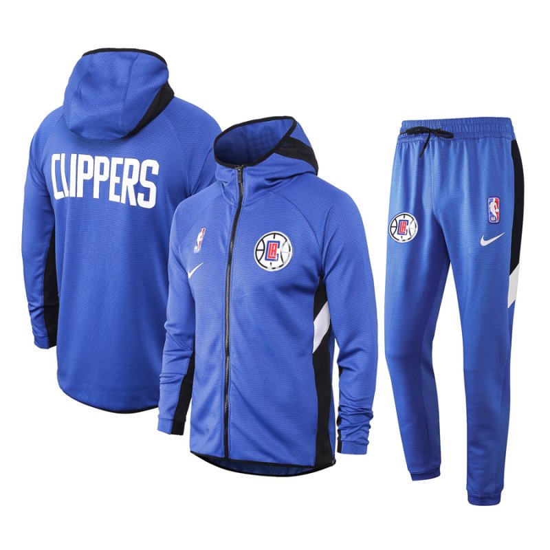 Men's Los Angeles Clippers Blue Warmup Hoodiesuit