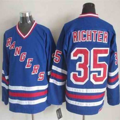 Rangers #35 Mike Richter Blue CCM Heroes of Hockey Alumni Stitched NHL Jersey