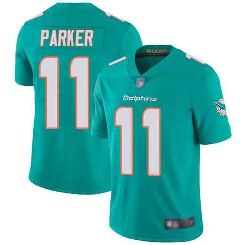 Men's Miami Dolphins #11 DeVante Parker 2020 Aqua Vapor Limited Stitched Jersey